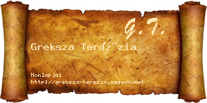 Greksza Terézia névjegykártya